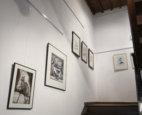 Exposition Gravures Ekin Kirimkan, Iris Miranda, Melissa Tresse Abbadiale décembre 2019 janvier 2020