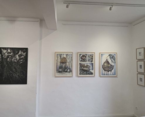 Exposition Gravures Ekin Kirimkan, Iris Miranda, Melissa Tresse Abbadiale décembre 2019 janvier 2020