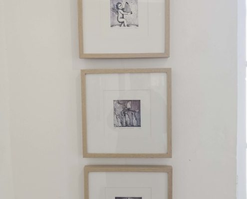 Exposition Gravures Ekin Kirimkan, Iris Miranda, Melissa Tresse Abbadiale décembre 2019 janvier 2020