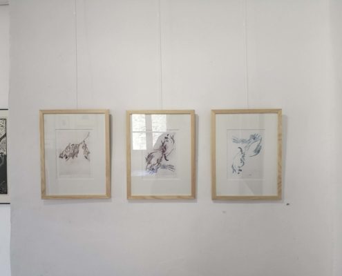 Exposition Gravures Ekin Kirimkan, Iris Miranda, Melissa Tresse Abbadiale décembre 2019 janvier 2020