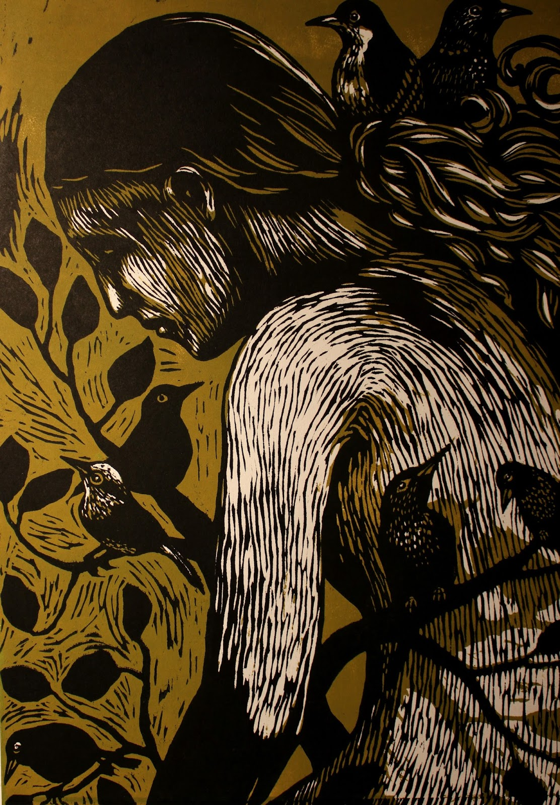 détail vert Iris Miranda Détail d'une gravure d'Iris Miranda, exposition Gravures, L'Abbadiale 2019