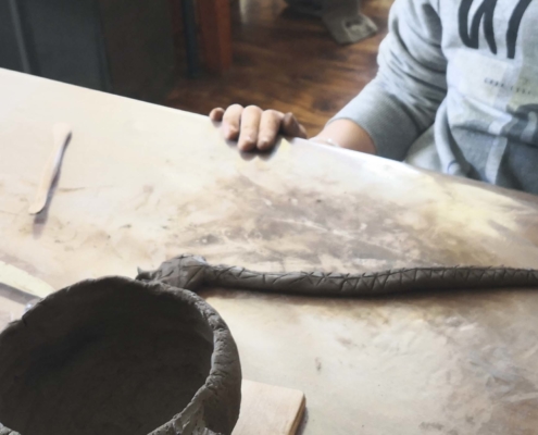 Atelier enfants céramique Véro Marchand L'Abbadiale décembre 2021