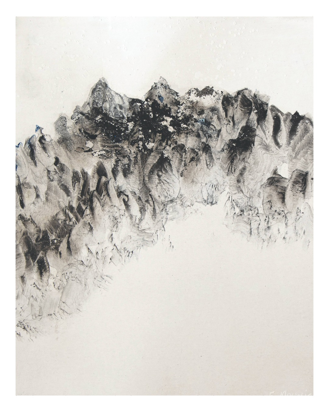 Encre abstraite aux nuances froides d'Élisabeth Mounic – dialogue avec les paysages polaires, Abbadiale 2026