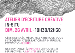 visuel atelier d'ecriture in situ du 26 avril 2026
