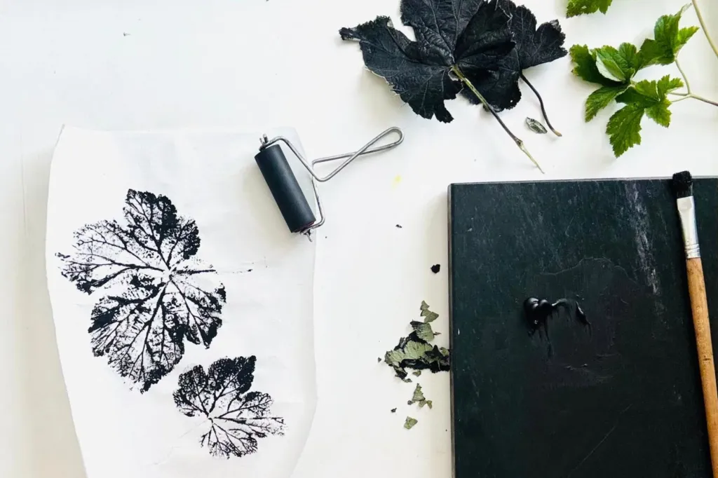 Impression-vegetale-encrage-pinceau